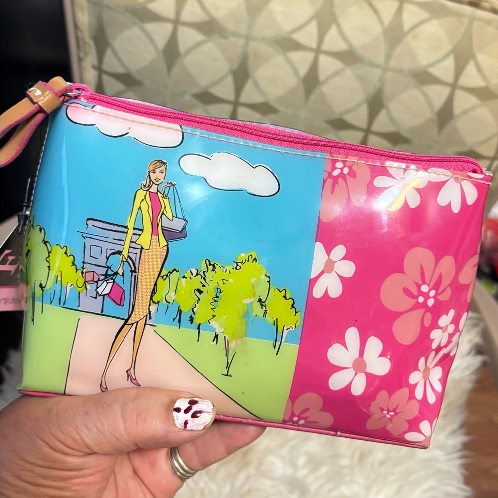 frankie johnnie summer zip pouch flower style Make Up bag